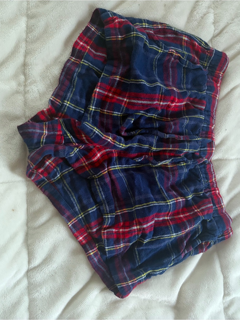 Garage Navy and Red Plaid Lounge Shorts